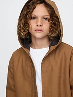 Kids Cozy Canvas Bomber Jacket