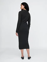 CashSoft Rib Midi Polo Sweater Dress