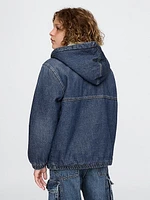 Kids Cozy Denim Zip Hoodie