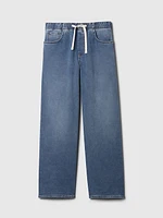 Mid Rise Knit Easy Baggy Jeans