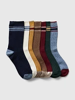 Kids Marled Rib Crew Socks (7-Pack