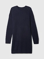 CashSoft Cable-Knit Mini Sweater Dress