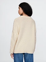 Oversized Mixed Cable-Knit Sweater