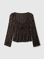 Satin Square-Neck Top