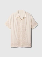 Textured Linen-Cotton Resort Shirt