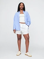 Organic Cotton Striped Poplin Shorts