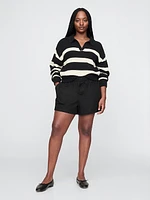 Organic Cotton Striped Poplin Shorts