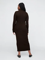 Turtleneck Rib Midi Sweater Dress