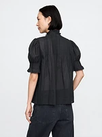 Pintuck Ruffle Shirt