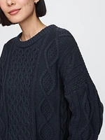 Oversized Mixed Cable-Knit Sweater