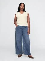 Mid Rise Knit Easy Baggy Jeans