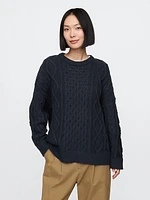 Oversized Mixed Cable-Knit Sweater