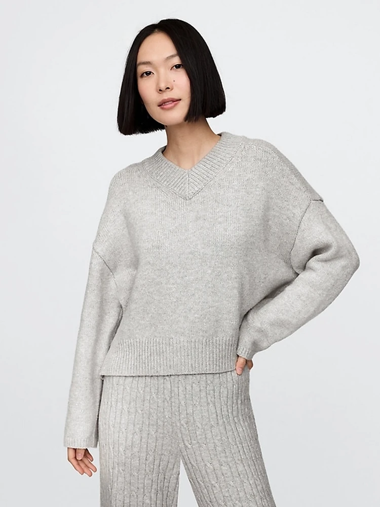 CashSoft Oversized V-Neck Sweater