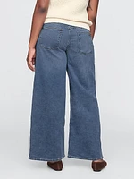 Mid Rise Knit Easy Baggy Jeans