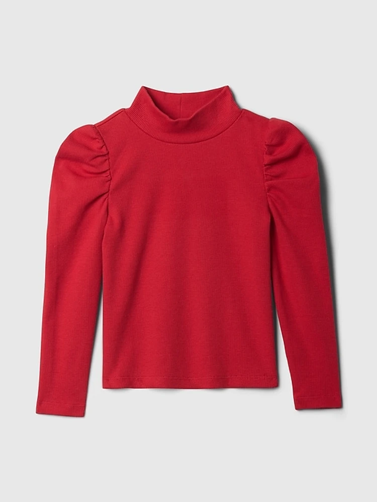 Baby & Toddler Puff-Sleeve Rib Mockneck