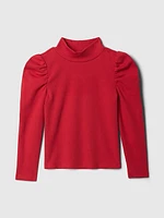 Baby & Toddler Puff-Sleeve Rib Mockneck