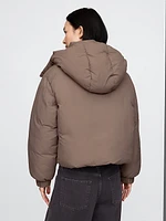 Cropped Duvet Wrap Puffer Jacket