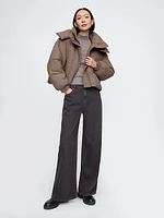 Cropped Duvet Wrap Puffer Jacket