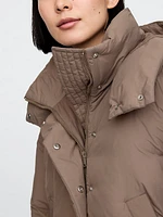 Cropped Duvet Wrap Puffer Jacket