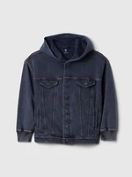 Kids Hooded Icon Sweatshirt Denim Jacket