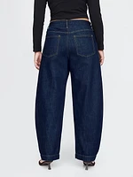 High Rise Crossover Barrel Jeans