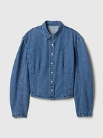 Barrel-Sleeve Denim Shirt