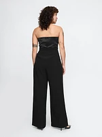 Strapless Mixed Media Jumpsuit