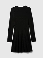 CashSoft Pointelle Mini Sweater Dress