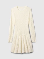 CashSoft Pointelle Mini Sweater Dress