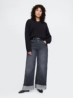 High Rise Stride Wide-Leg Cargo Jeans