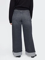 High Rise Stride Wide-Leg Jeans