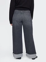 High Rise Stride Wide-Leg Cargo Jeans
