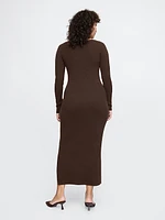 Boatneck Rib Midi Sweater Dress