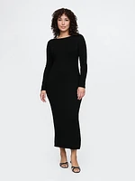 Boatneck Rib Midi Sweater Dress