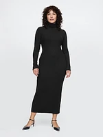 Turtleneck Rib Midi Sweater Dress