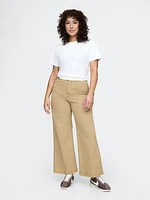 High Rise Stride Wide-Leg Ankle Khakis