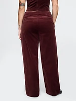 High Rise Velvet Straight Pants