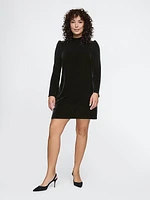 Recycled Velvet Puff Sleeve Mini Dress