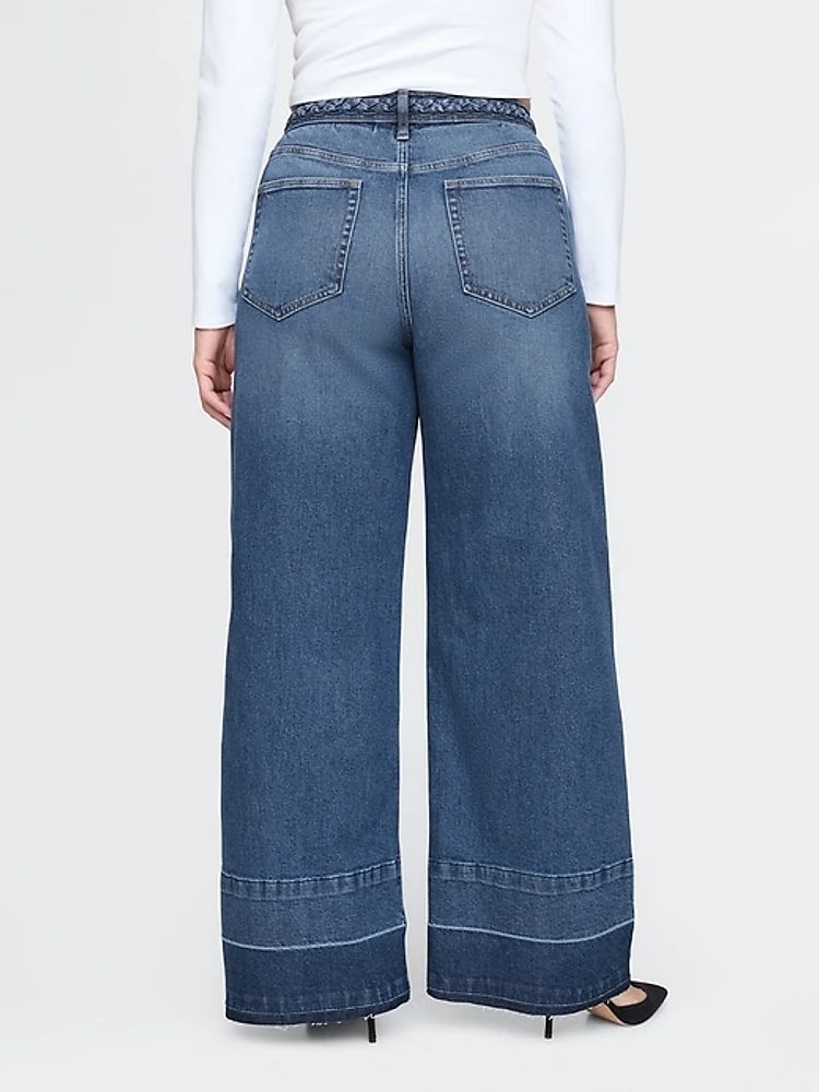 High Rise Stride Wide-Leg Jeans