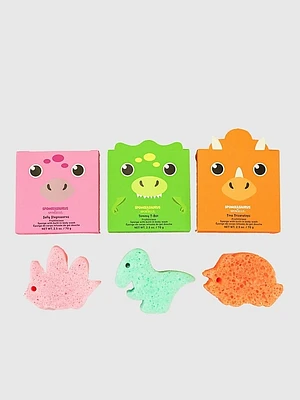 Spongelle Foaming Sponge Spongeasaurus Body Wash Infused Buffers Assorted Pack of 3