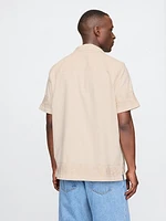 Textured Linen-Cotton Resort Shirt