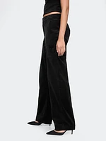 High Rise Velvet Straight Pants