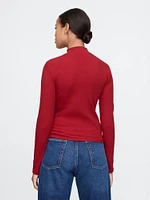 Modern Rib Mockneck Crop Shirt