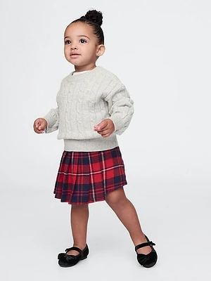 Baby & Toddler Pleated Plaid Wrap Skort