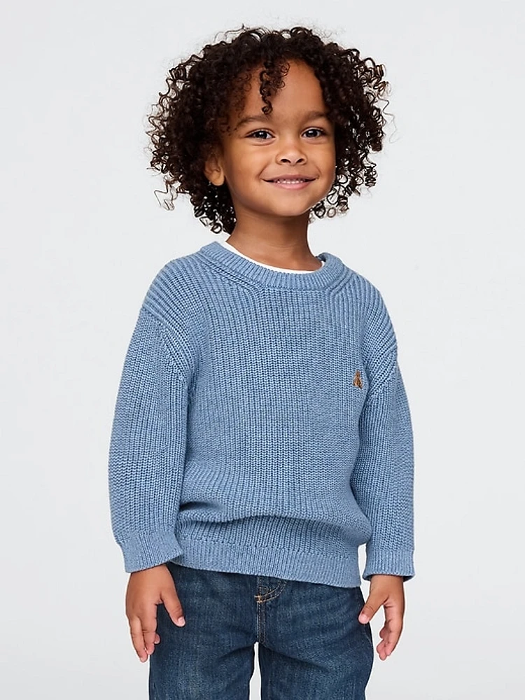 Baby & Toddler Shaker-Stitch Crewneck Sweater