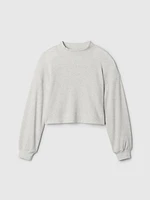 Kids Waffle-Knit Mockneck Top