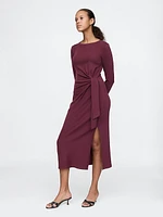 Modern Rib Tie-Knot Midi Dress