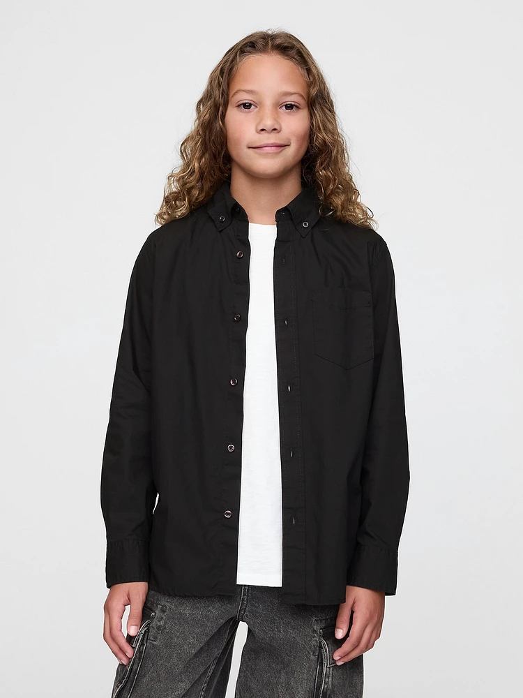 Kids Organic Cotton Poplin Shirt