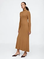 CashSoft Pleated Rib Maxi Sweater Dress