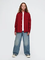 Kids Oversized Flannel Oxford Shirt